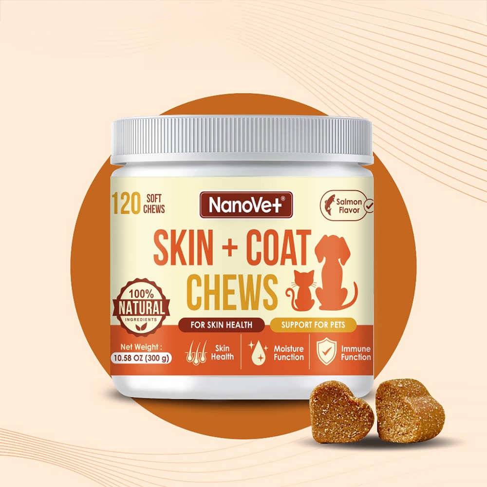 Nanovet Pet Skin + Coat Chews For Cat and Dog