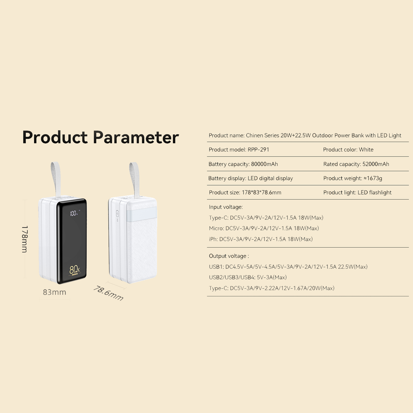 Remax RPP-266/291 80000mAH Portable Power Bank