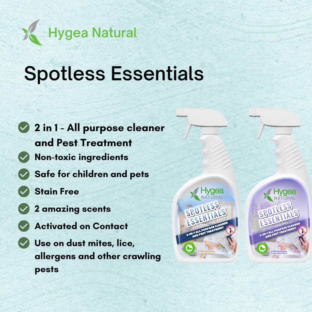 Hygea Natural Spotless Essentials 2-in-1 All Purpose Cleaner and Dust Bed Mite Spray 500ml