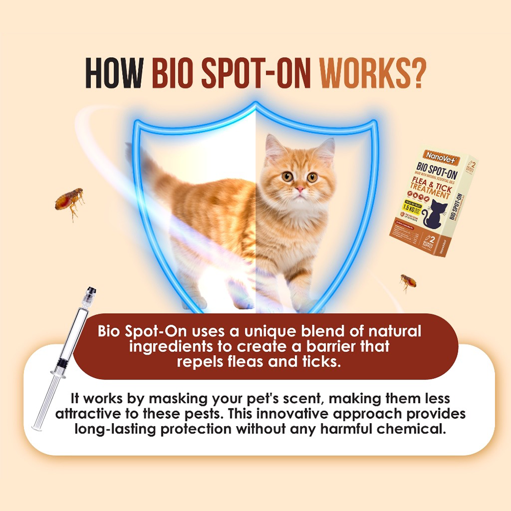Nanovet Bio Spot-On Flea and Tick Treatment (For Cats/Dogs)