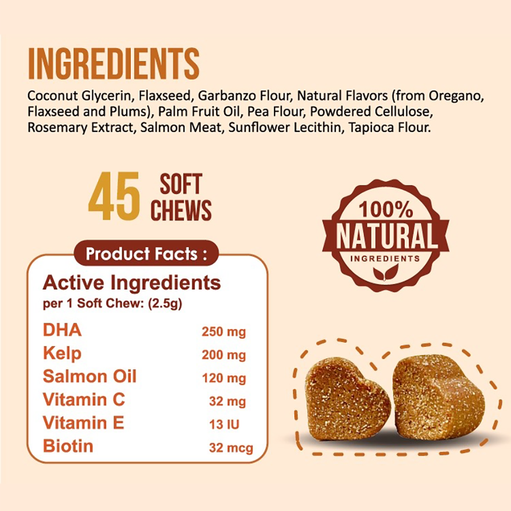 Nanovet Pet Skin + Coat Chews For Cat and Dog