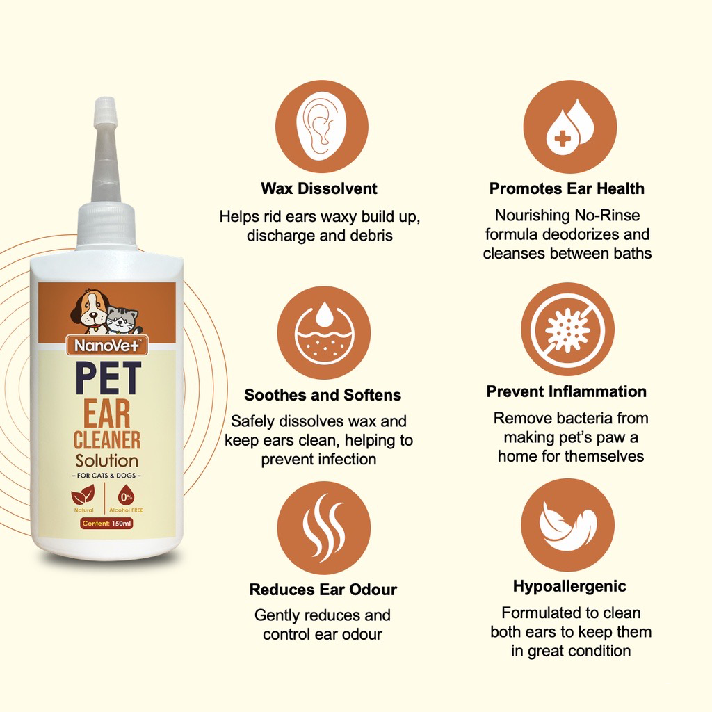 Nanovet Ear Cleaner Solution 150ml