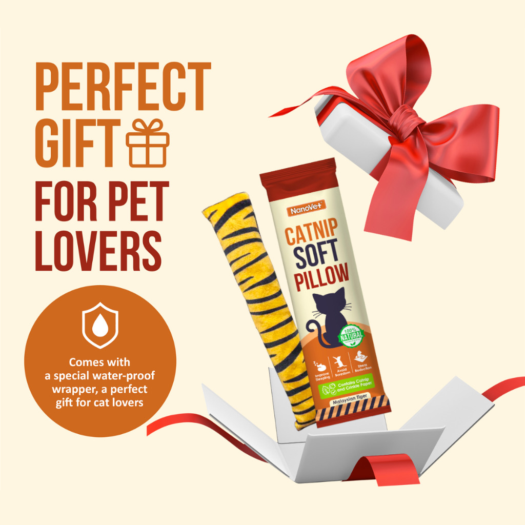 Nanovet Catnip Soft Pillow for Cats ONLY