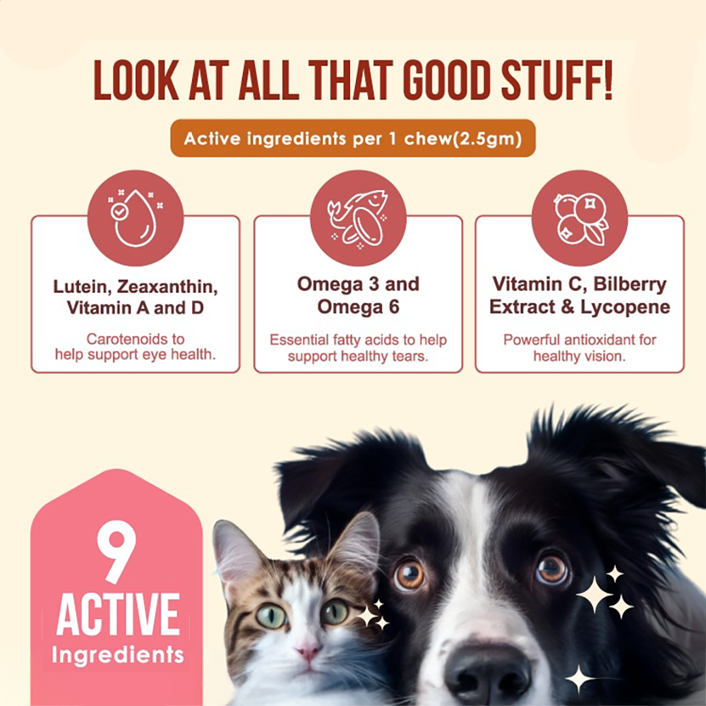 Nanovet Eye + Tear Stain Chews for Cat and Dog