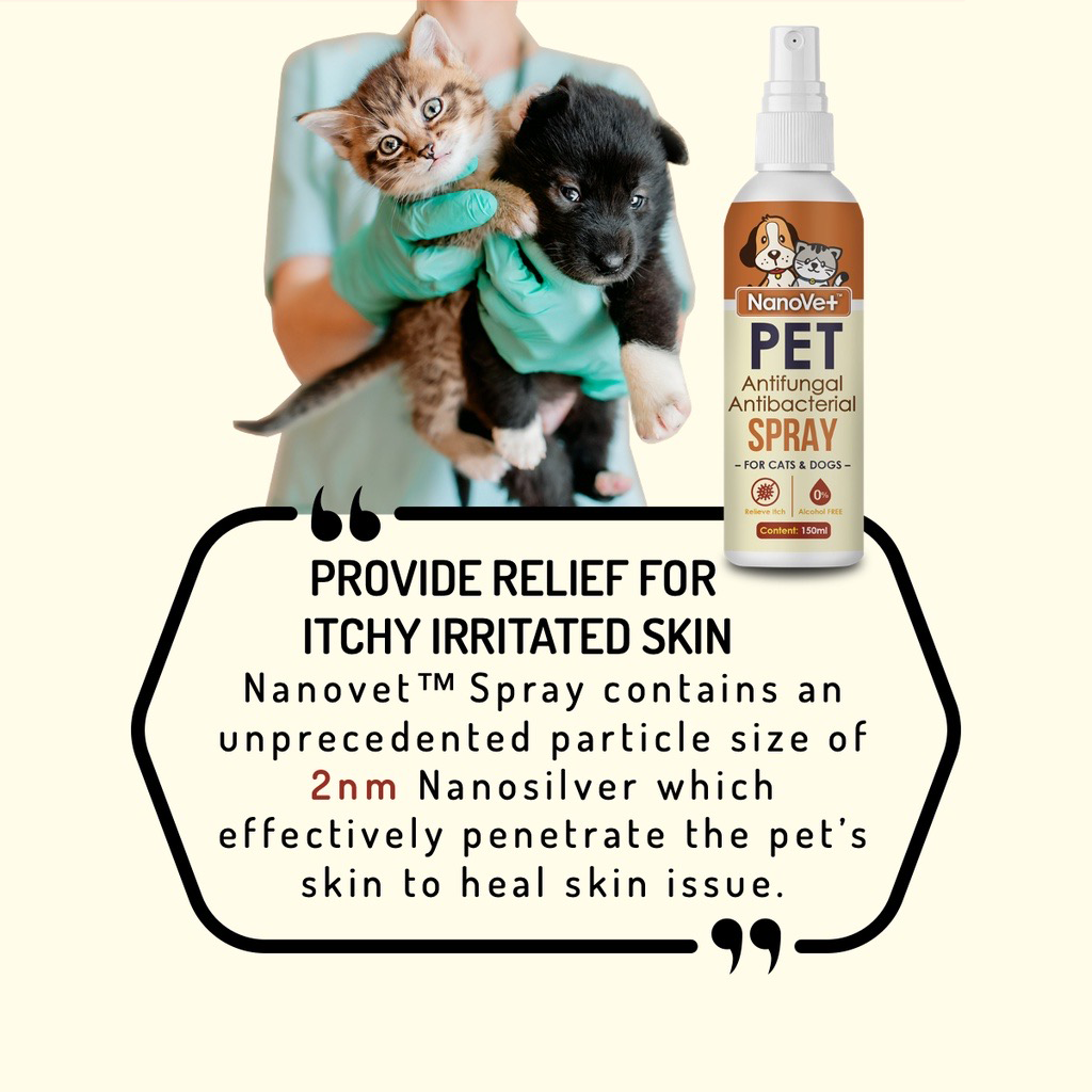 Nanovet Nanosilver Antifungal and Antibacterial Spray for Cat and Dog 150ml