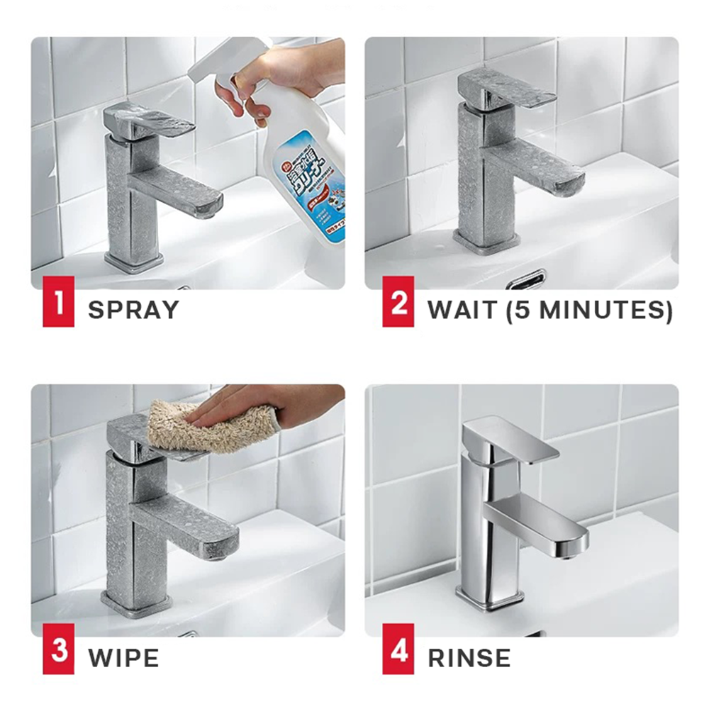 Japanese Bathroom Descaler Cleaner 500ml Spray for Glass Metal Tiles Basin Tap Showerhead