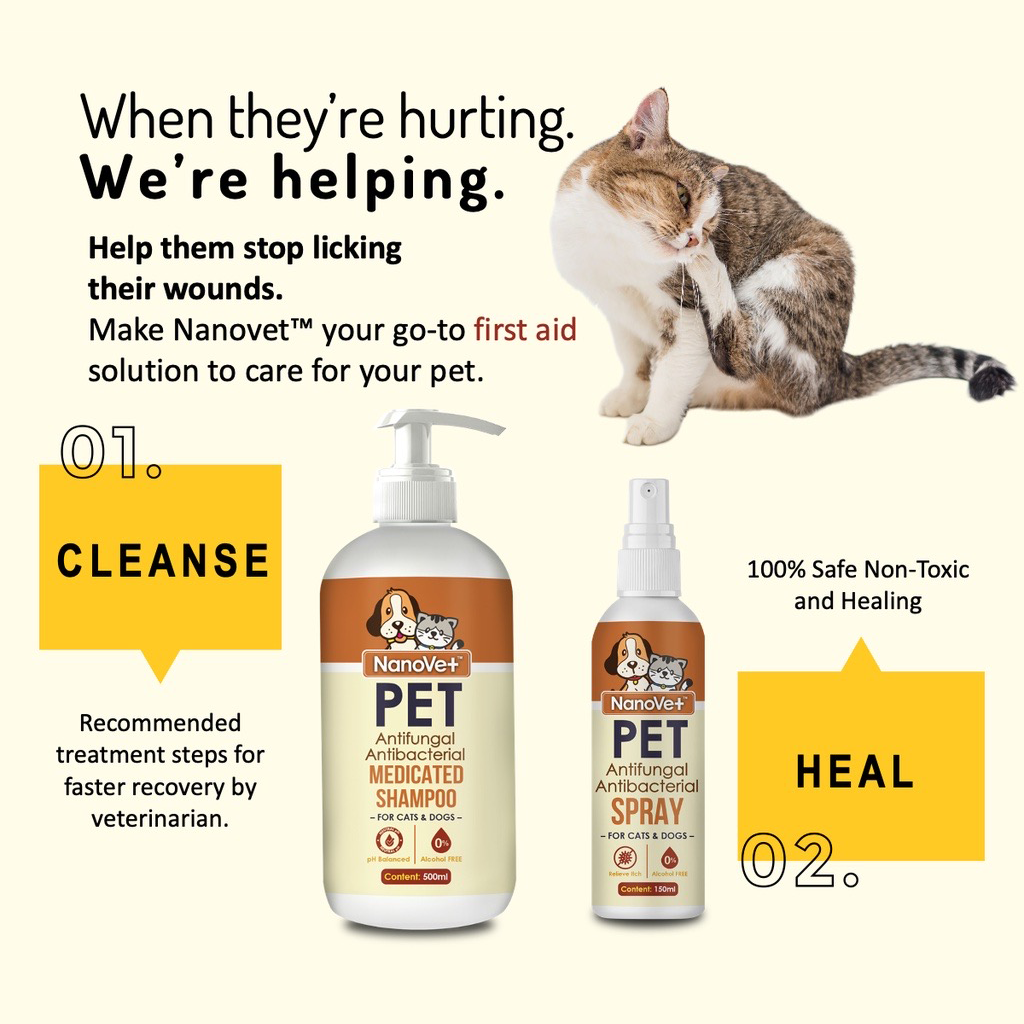 Nanovet Nanosilver Antifungal and Antibacterial Spray for Cat and Dog 150ml