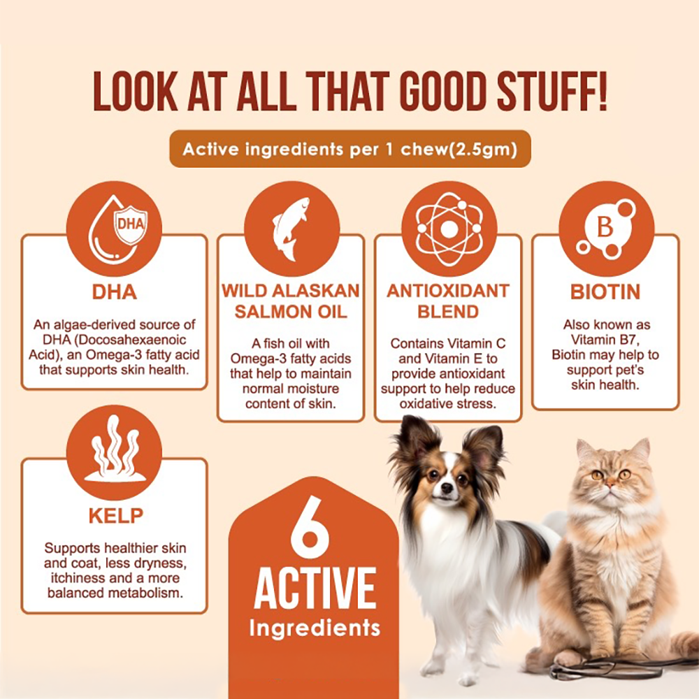 Nanovet Pet Skin + Coat Chews For Cat and Dog