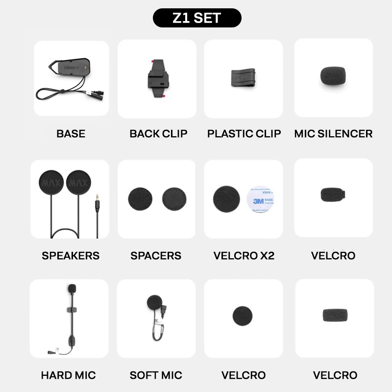 Asmax Z1 Motorcycle Helmet Bluetooth Headset Audio System