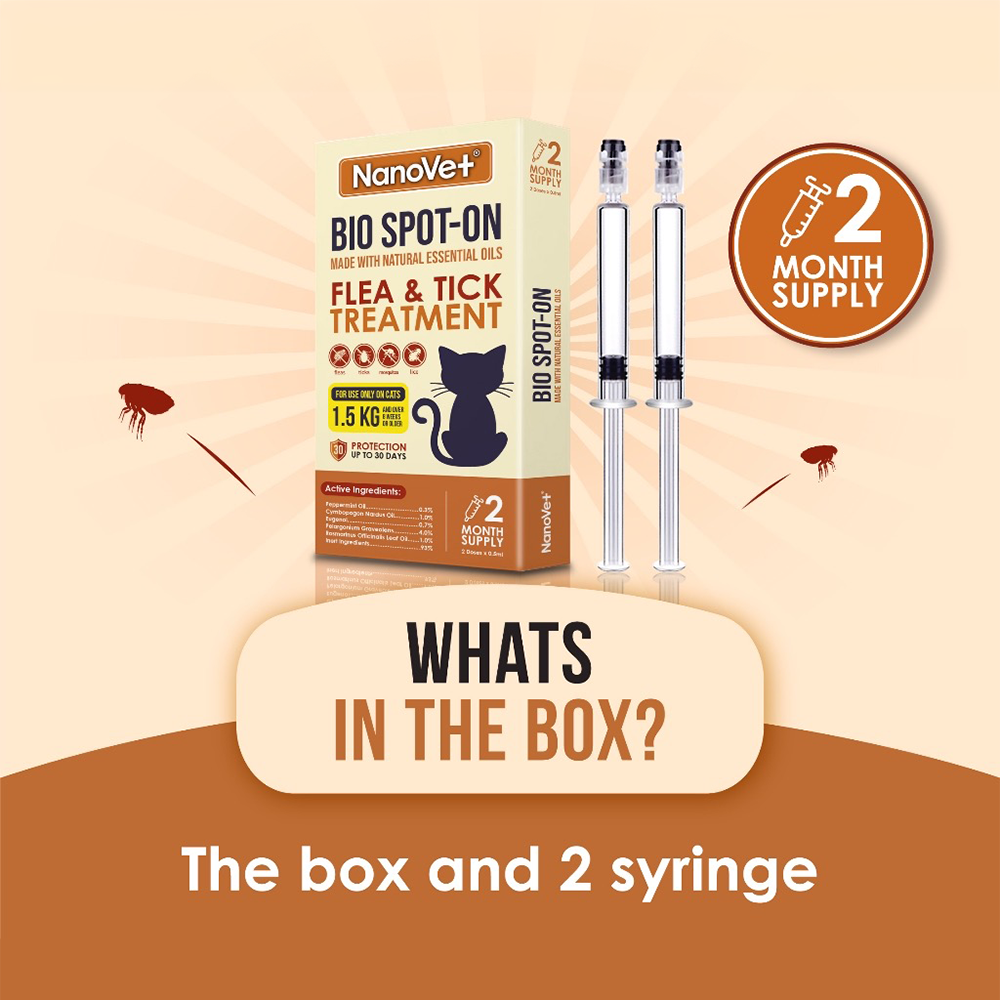 Nanovet Bio Spot-On Flea and Tick Treatment (For Cats/Dogs)