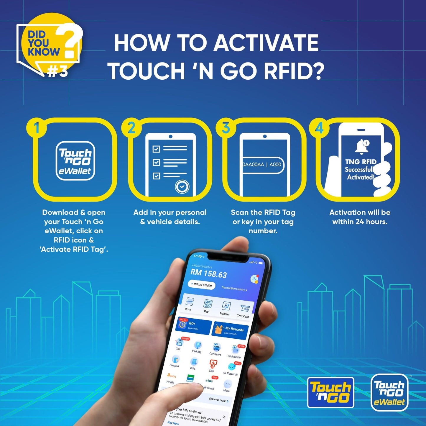 Touch N Go RFID Tag / TNG NFC Card