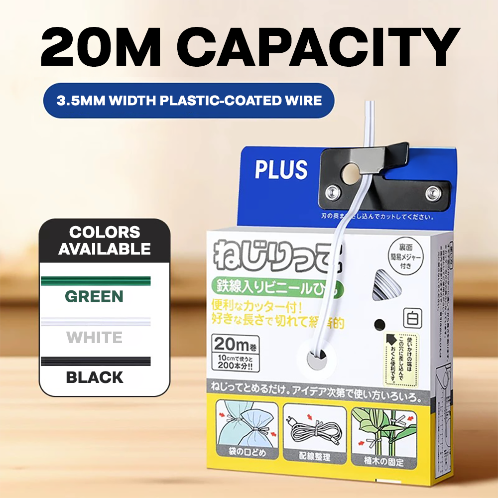 PLUS Japanese Home and Gardening Binding Tire Twist & Tie Wire