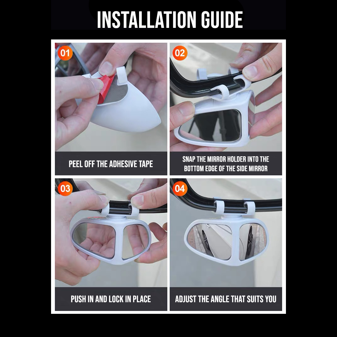 Car Side Mirror Blind Spot Mirror with 2 Views