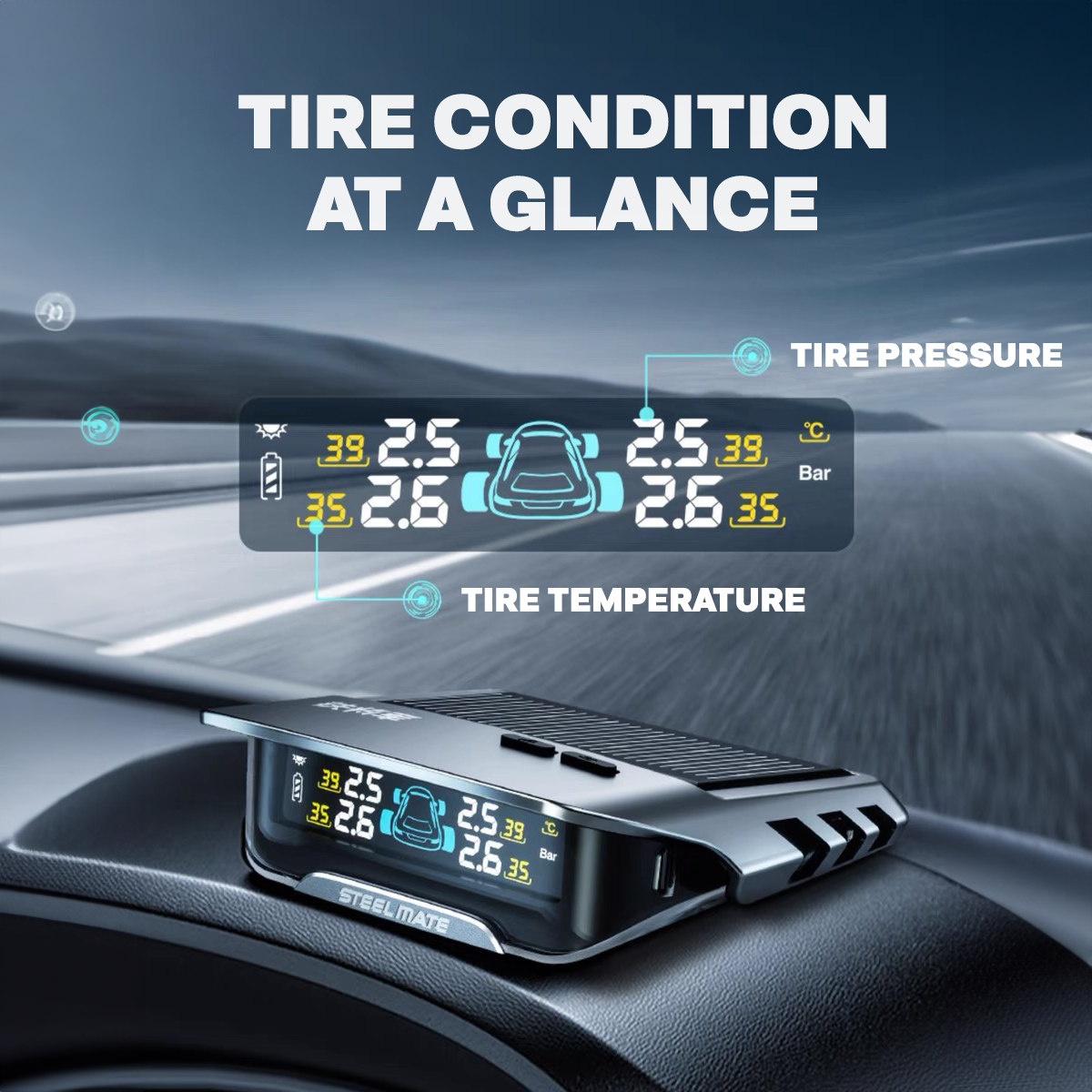Steelmate X1+ Tire Pressure Monitoring System TPMS