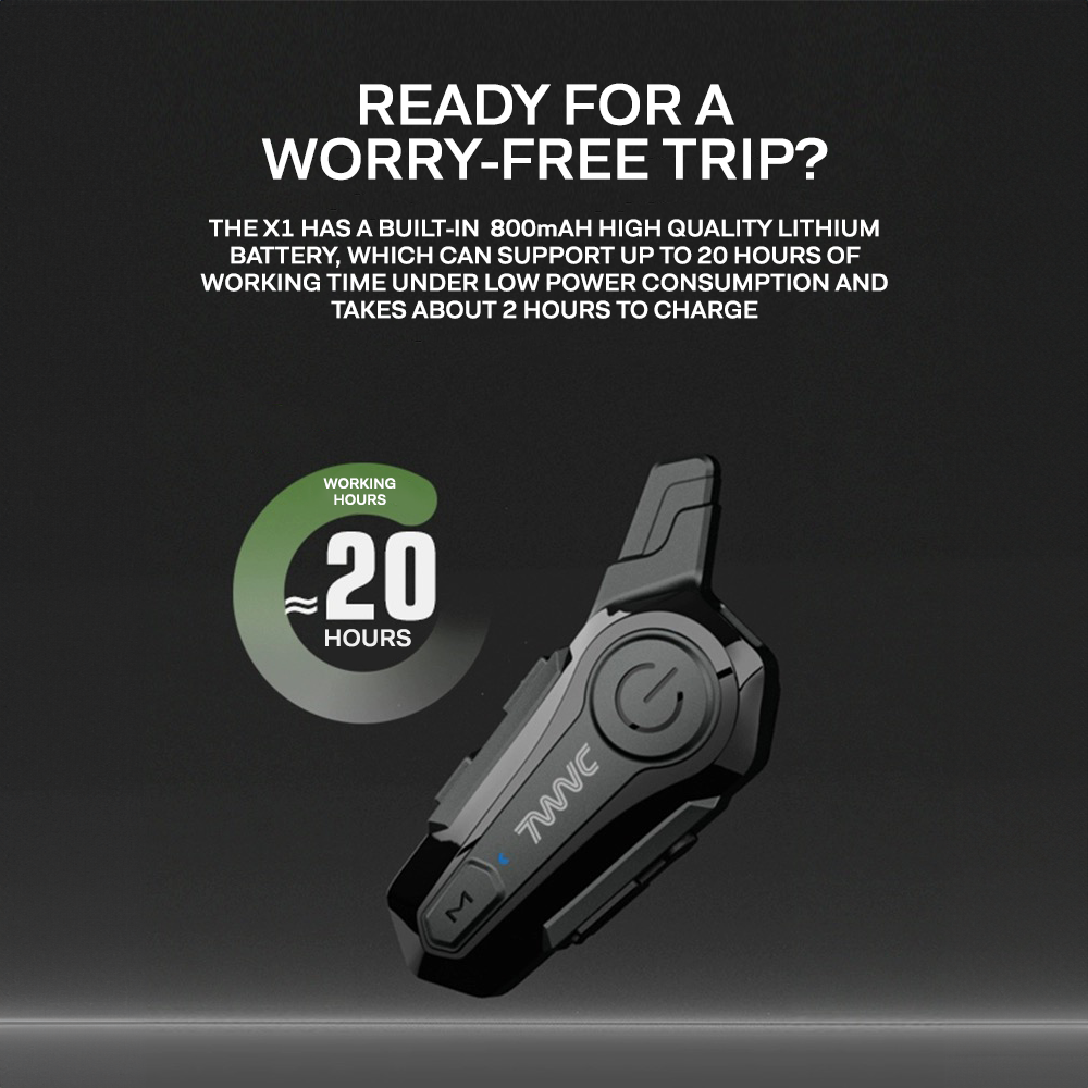 TWVC X1 Motorcycle Helmet Bluetooth Headset Audio System