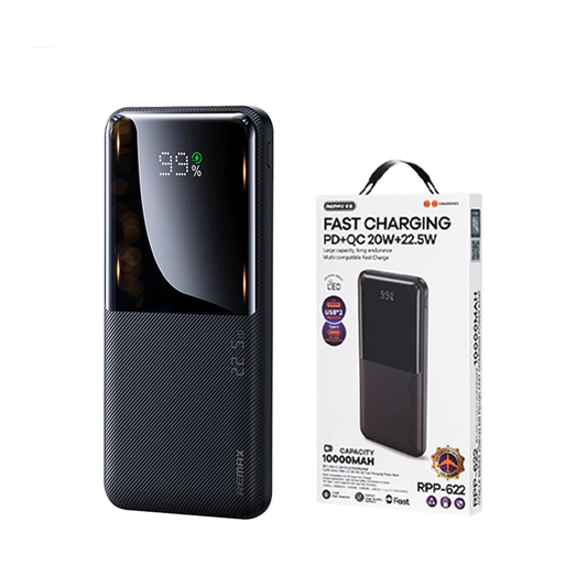 Remax RPP-622 10000mAH PD+QC Fast Charging Power Bank Powerbank Portable Charger (PD 20W+QC 22.5W)