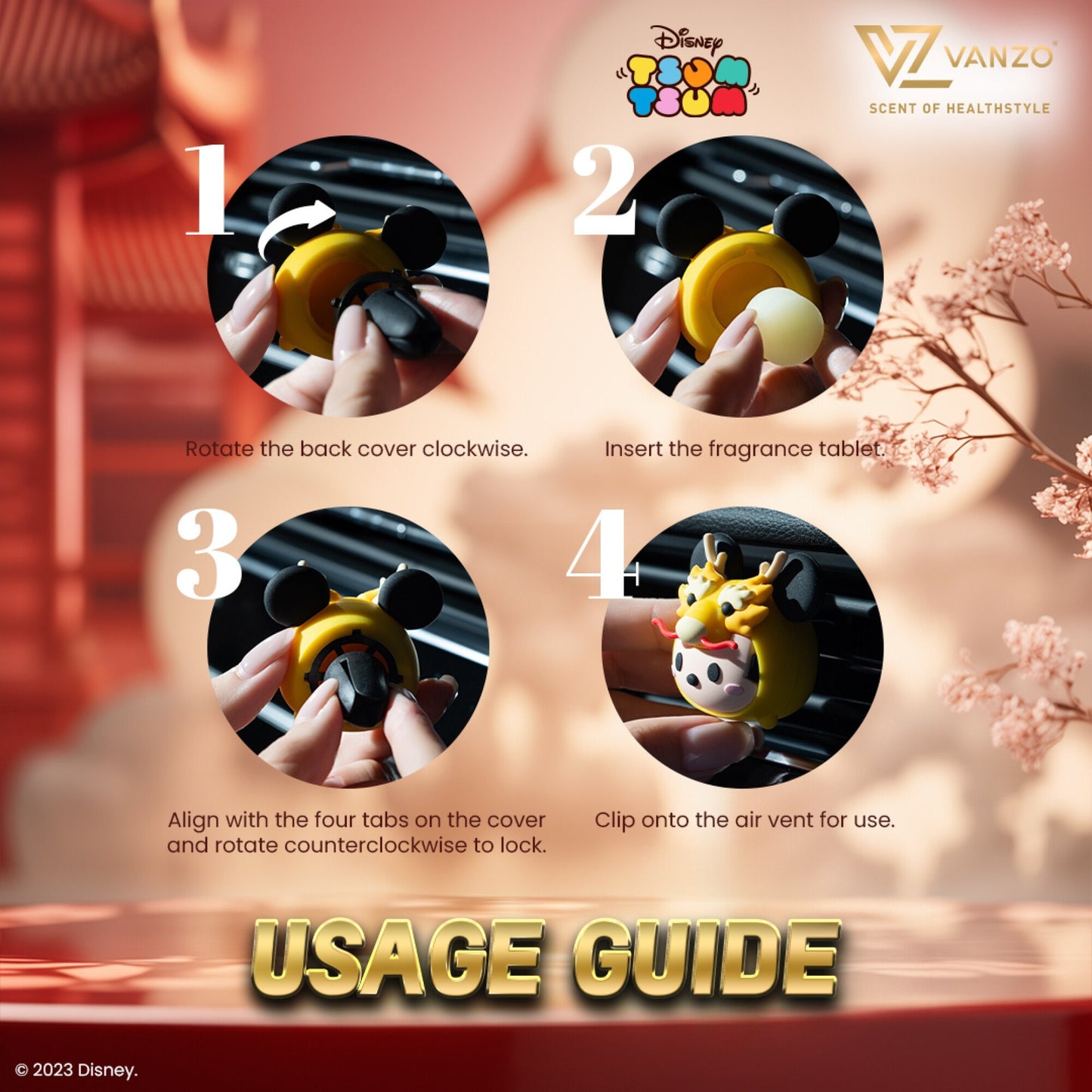 Vanzo x Disney Tsum Tsum Series Car Perfume (Year of the Dragon)